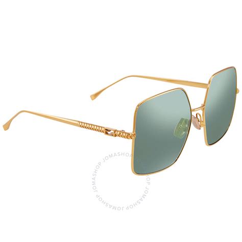 Fendi Green Square Ladies Sunglasses FF 0439/S 0001 61